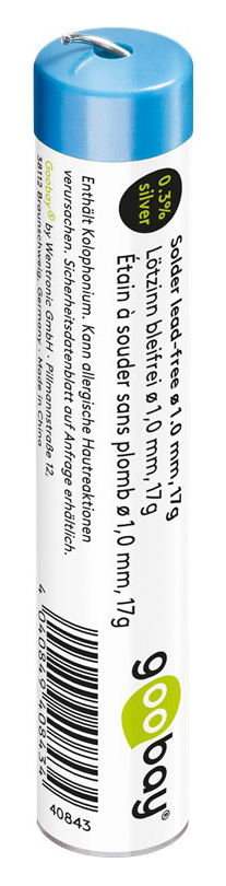 GOOBAY σύρμα συγκόλλησης 40843, Φ1mm, lead free, 17g 1 GOOBAY σύρμα συγκόλλησης 40843