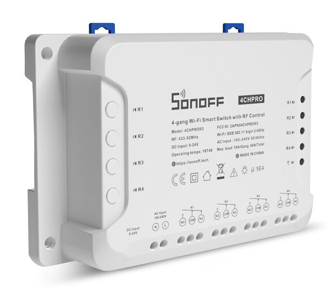 SONOFF Smart Διακόπτης 4CH PRO R3, 4 θέσεων, 40A, RF control, λευκός 1 SONOFF Smart Διακόπτης 4CH PRO R3