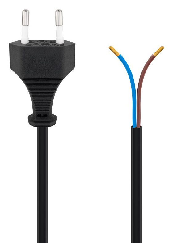 GOOBAY καλώδιο τροφοδοσίας Euro male 2x0.75 mm² 50085, 1.5m, μαύρο 1 GOOBAY καλώδιο τροφοδοσίας Euro male 2x0.75 mm² 50085