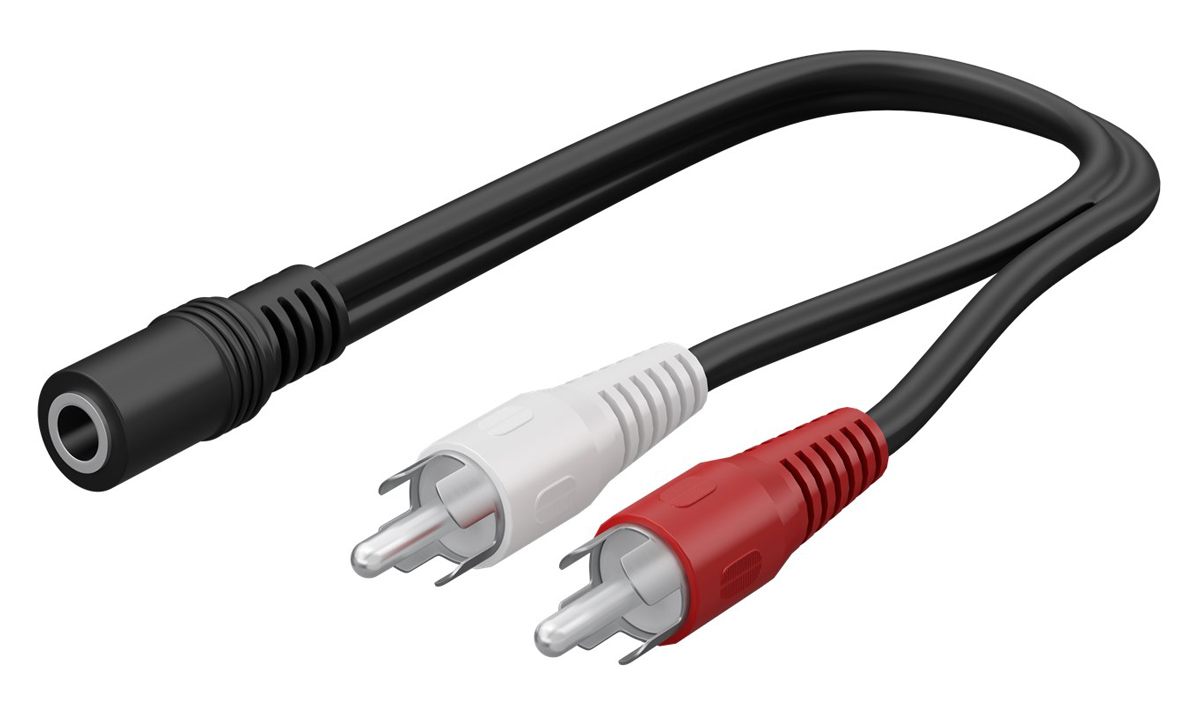 GOOBAY καλώδιο 3.5mm θηλυκό σε 2x αρσενικό RCA 50092, 0.2m, μαύρο 1 GOOBAY καλώδιο 3.5mm θηλυκό σε 2x αρσενικό RCA 50092