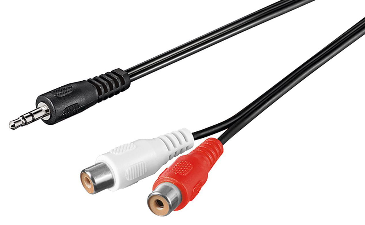 GOOBAY καλώδιο 3.5mm αρσενικό σε 2x θηλυκό RCA 50116, 1.5m, μαύρο 1 GOOBAY καλώδιο 3.5mm αρσενικό σε 2x θηλυκό RCA 50116
