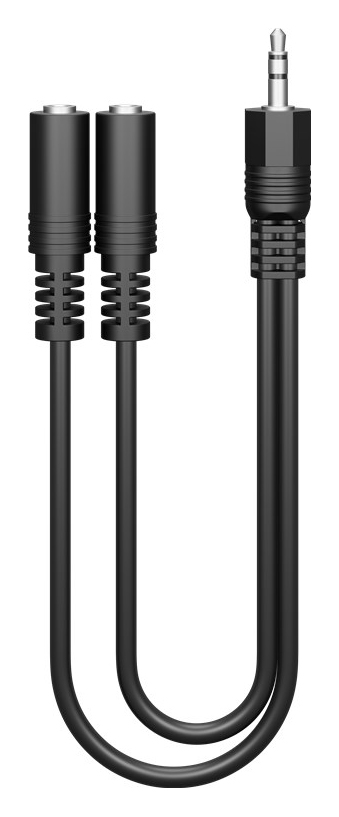 GOOBAY καλώδιο ήχου 3.5mm 50464, αρσενικό σε 2x θηλυκά, 0.2m, μαύρο 1 GOOBAY καλώδιο ήχου 3.5mm 50464