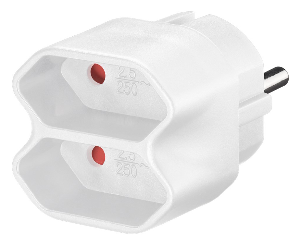 GOOBAY αντάπτορας ρεύματος 51000, 2x Euro, 230V 2.5A, λευκός 1 GOOBAY αντάπτορας ρεύματος 51000