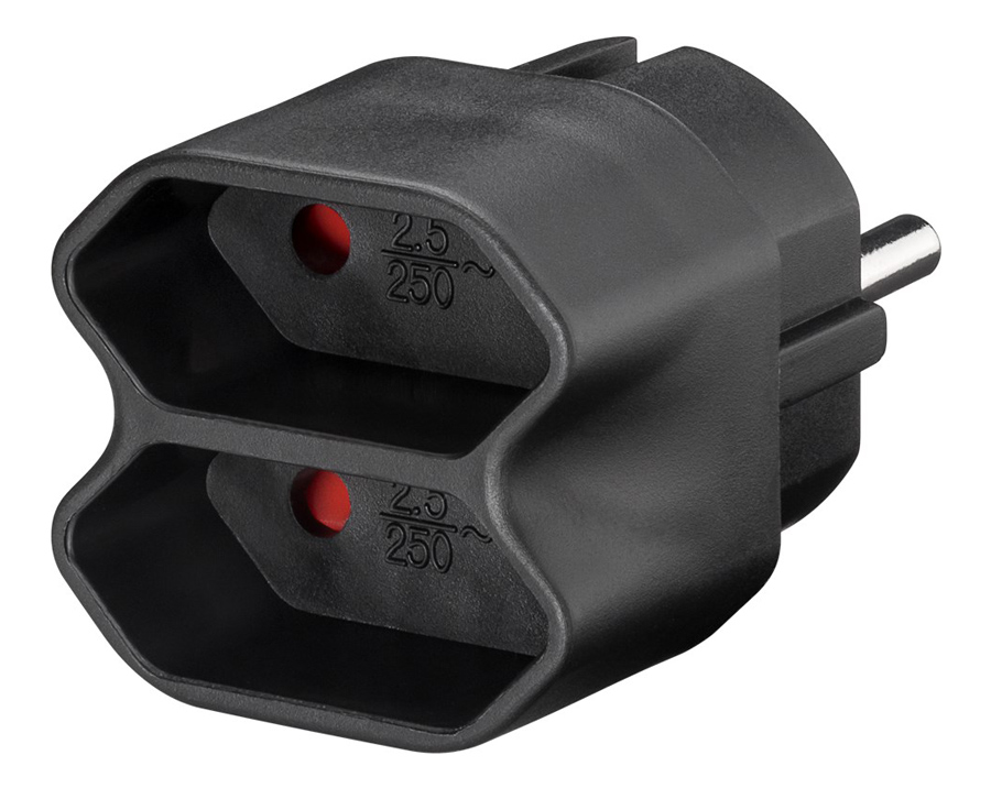 GOOBAY αντάπτορας ρεύματος 51002, 2x Euro, 230V 2.5A, μαύρος 1 GOOBAY αντάπτορας ρεύματος 51002