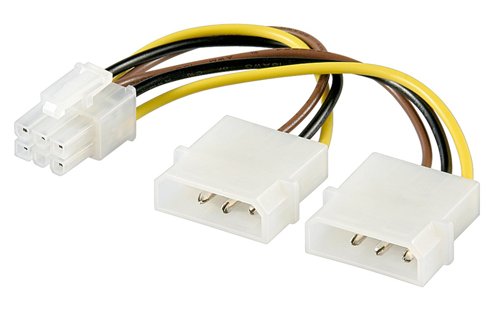 GOOBAY καλώδιο 2x molex 4pin σε 1x 6pin 51360, 0.15m 1 GOOBAY καλώδιο 2x molex 4pin σε 1x 6pin 51360
