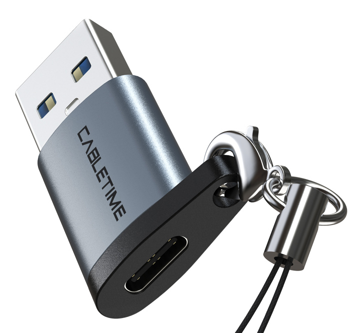 CABLETIME αντάπτορας USB-C σε USB CT-AMCF, 2.1A, 5Gbps, γκρι 1 CABLETIME αντάπτορας USB-C σε USB CT-AMCF