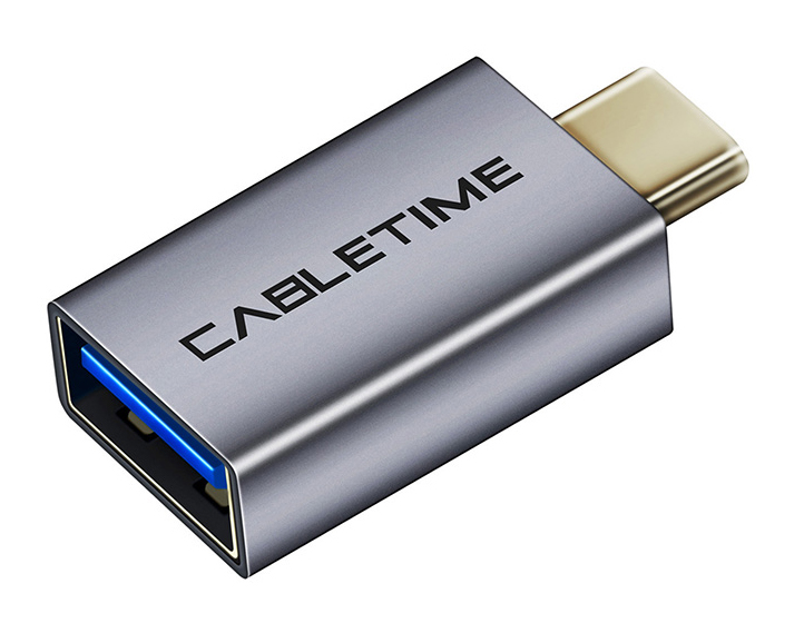 CABLETIME αντάπτορας USB-C σε USB CT-CMAFOTG, 5Gbps, γκρι 1 CABLETIME αντάπτορας USB-C σε USB CT-CMAFOTG