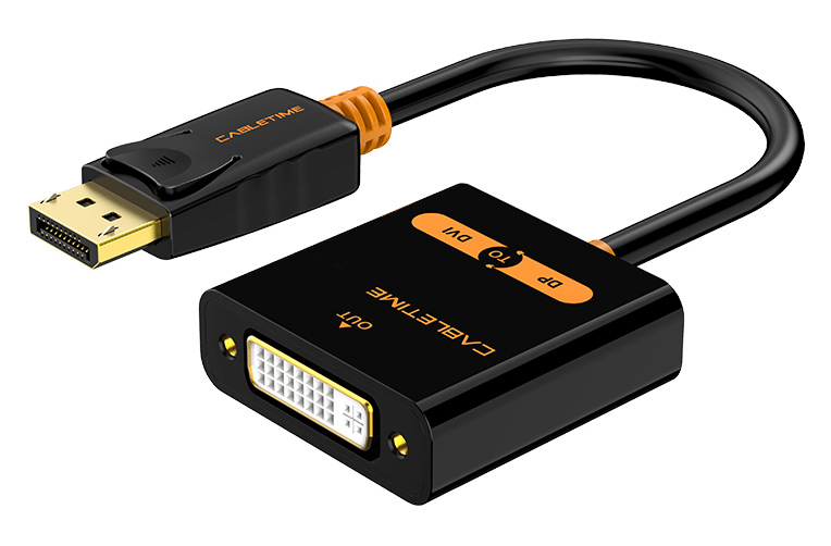 CABLETIME αντάπτορας DisplayPort σε DVI CT-02G, 1080p, μαύρος 1 CABLETIME αντάπτορας DisplayPort σε DVI CT-02G