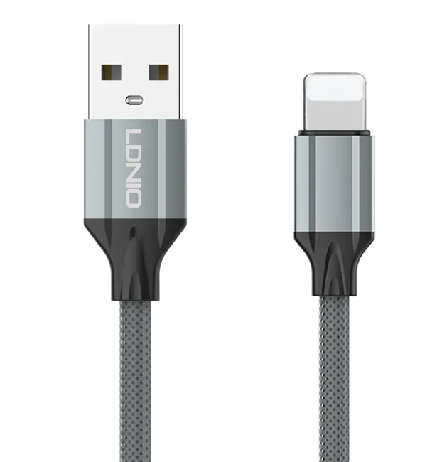LDNIO καλώδιο Lightning σε USB LS442, 2.4A, 2m, γκρι 1 LDNIO καλώδιο Lightning σε USB LS442