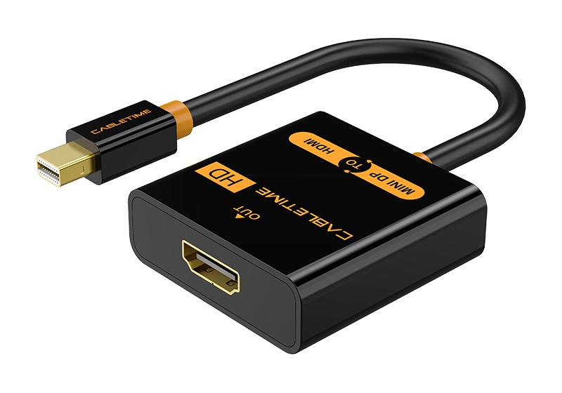 CABLETIME αντάπτορας mini DisplayPort σε HDMI CT-AV589-02G, 1080p, μαύρος 1 CABLETIME αντάπτορας mini DisplayPort σε HDMI CT-AV589-02G