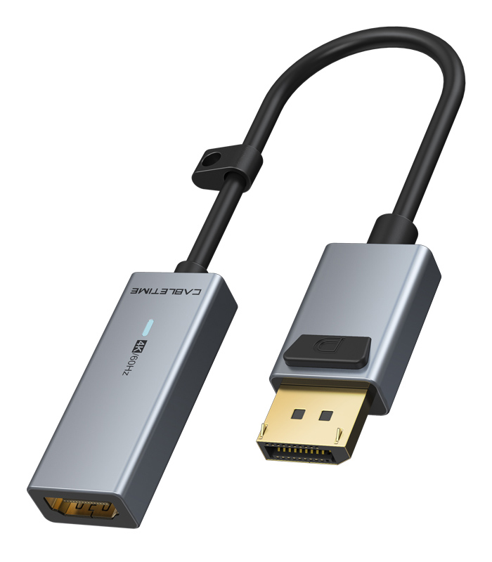 CABLETIME αντάπτορας DisplayPort σε HDMI CT-AV589-P02G4K60, 4K/60Hz, γκρι 1 CABLETIME αντάπτορας DisplayPort σε HDMI CT-AV589-P02G4K60