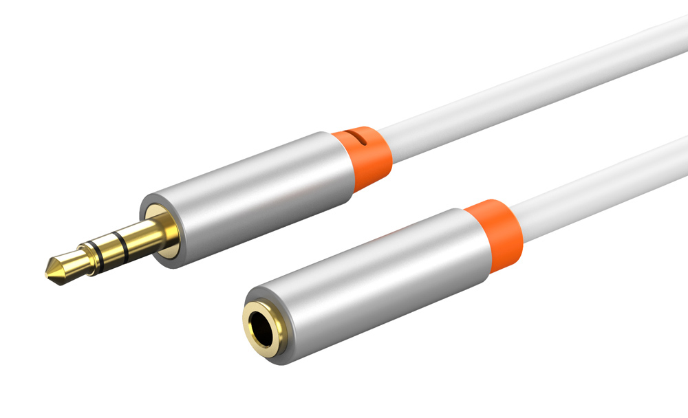 CABLETIME καλώδιο προέκτασης ήχου 3.5mm CT-AV311-P12G, gold plated, 0.5m, λευκό 1 CABLETIME καλώδιο προέκτασης ήχου 3.5mm CT-AV311-P12G
