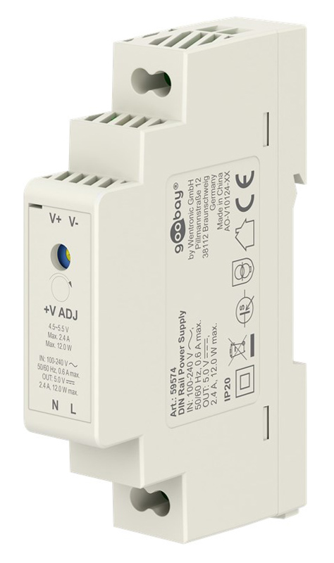 GOOBAY τροφοδοτικό 59574 για DIN rail, 5V/2.4A, 12W, IP20 1 GOOBAY τροφοδοτικό 59574 για DIN rail