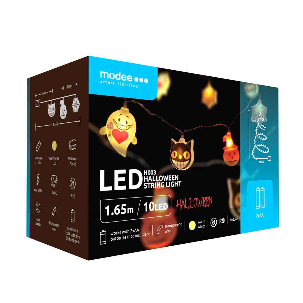 Διακοσμητική Γιρλάντα LED Modee Halloween με Μοτίβο Τεράτων (165cm/15cm) – Θερμό Λευκό Φως 1 Διακοσμητική Γιρλάντα LED Modee Halloween με Μοτίβο Τεράτων (165cm/15cm) – Θερμό Λευκό Φως