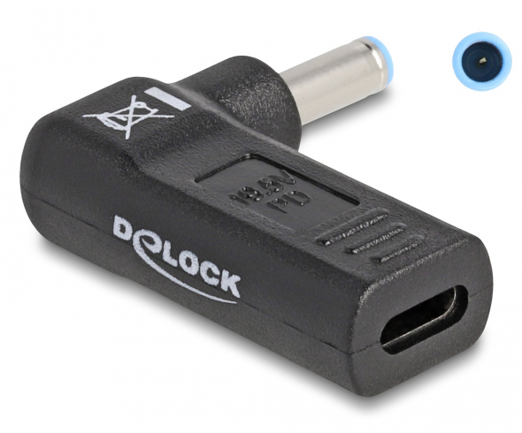 DELOCK αντάπτορας τροφοδοσίας laptop 60004, USB-C σε HP 4.5x3mm, μαύρος 1 DELOCK αντάπτορας τροφοδοσίας laptop 60004