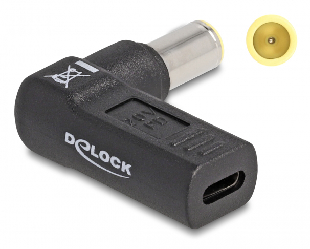 DELOCK αντάπτορας τροφοδοσίας 60012, USB-C σε IBM 7.9x5.5mm, 90°, μαύρος 1 DELOCK αντάπτορας τροφοδοσίας 60012