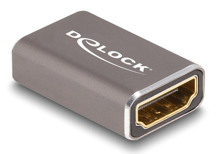 DELOCK αντάπτορας HDMI 60078 με Ethernet, 8K/60Hz, μεταλλικός, γκρι 1 DELOCK αντάπτορας HDMI 60078 με Ethernet