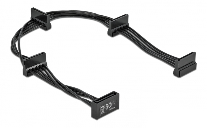 DELOCK καλώδιο SATA 15pin σε 4x SATA 15pin 60395, 40cm, μαύρο 1 DELOCK καλώδιο SATA 15pin σε 4x SATA 15pin 60395