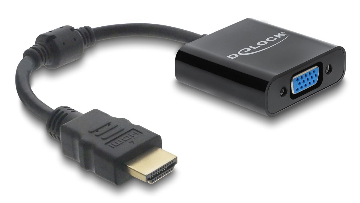 DELOCK αντάπτορας HDMI σε VGA 61077, 1080p, μαύρος 1 DELOCK αντάπτορας HDMI σε VGA 61077