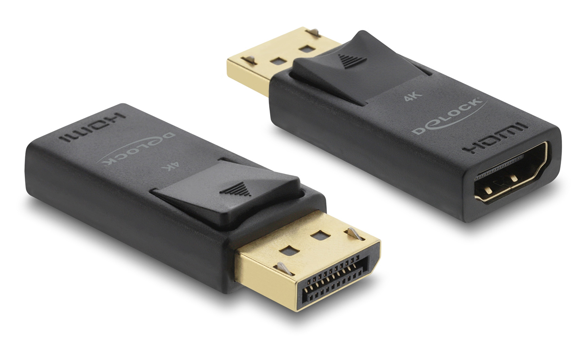 DELOCK αντάπτορας DisplayPort σε HDMI 61086, 4K/60Hz, active, μαύρος 1 DELOCK αντάπτορας DisplayPort σε HDMI 61086