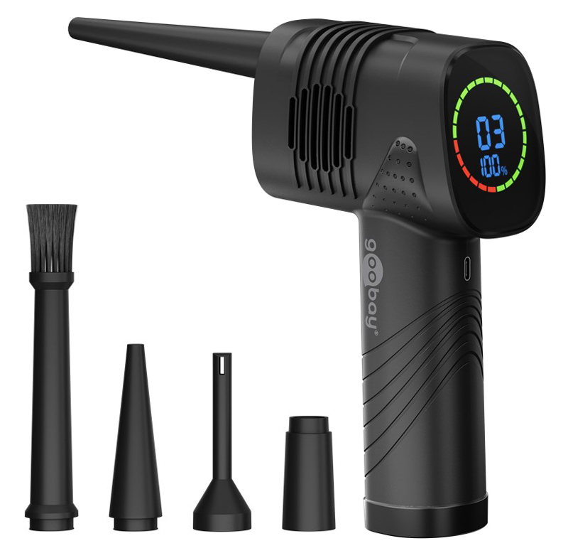 GOOBAY ηλεκτρικό air duster 61667, LED οθόνη, 46.8W, 2000mAh, μαύρο 1 GOOBAY ηλεκτρικό air duster 61667