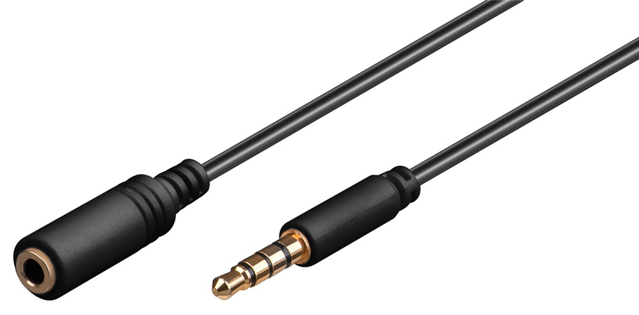 GOOBAY προέκταση καλωδίου ήχου 3.5mm 62481, 4 pin stereo, CU, 5m, μαύρο 1 GOOBAY προέκταση καλωδίου ήχου 3.5mm 62481