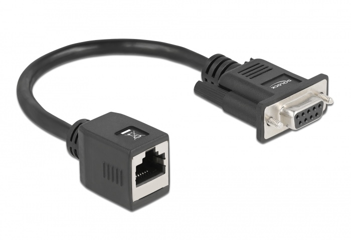 DELOCK αντάπτορας από serial DB9 RS-232 σε RJ45, μαύρος 1 DELOCK αντάπτορας από serial DB9 RS-232 σε RJ45