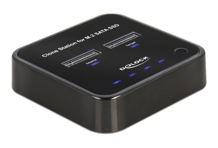 DELOCK docking station για M.2 SATA SSD 64178, 2 θέσεων, 6Gbps, clone function, μαύρο 1 DELOCK docking station για M.2 SATA SSD 64178