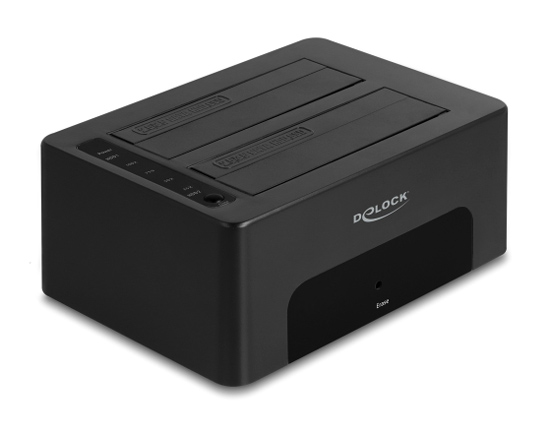 DELOCK docking station για 2.5" ή 3.5" SATA HDD/SSD 64187, 2 θέσεων, 5Gbps, clone/erase function, μαύρο 1 DELOCK docking station για 2.5" ή 3.5" SATA HDD/SSD 64187