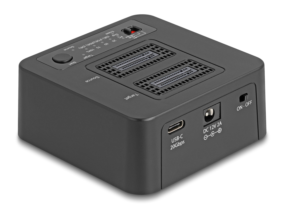 DELOCK docking station για M.2 NVMe SSD 64300, 2 θέσεων, 20Gbps, clone/erase function, μαύρο 1 DELOCK docking station για M.2 NVMe SSD 64300