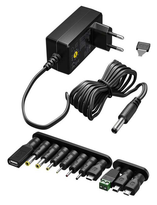 GOOBAY επιτοίχιος φορτιστής 64568, 3V-12V, 12W/1A, 12 tips 1 GOOBAY επιτοίχιος φορτιστής 64568