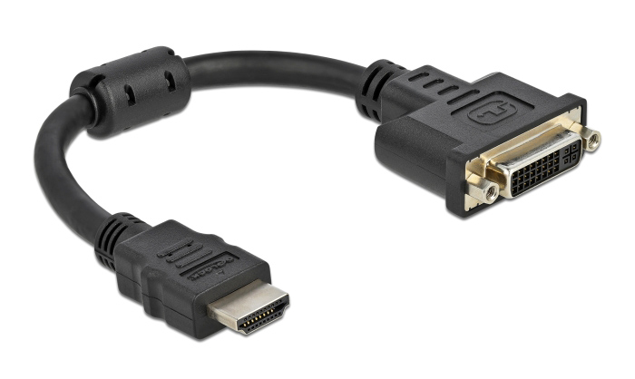 DELOCK αντάπτορας HDMI σε DVI 65206, 4K/30Hz, 20cm, μαύρος 1 DELOCK αντάπτορας HDMI σε DVI 65206