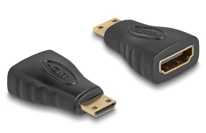 DELOCK αντάπτορας mini HDMI σε HDMI 65244, gold plated, μαύρος 1 DELOCK αντάπτορας mini HDMI σε HDMI 65244