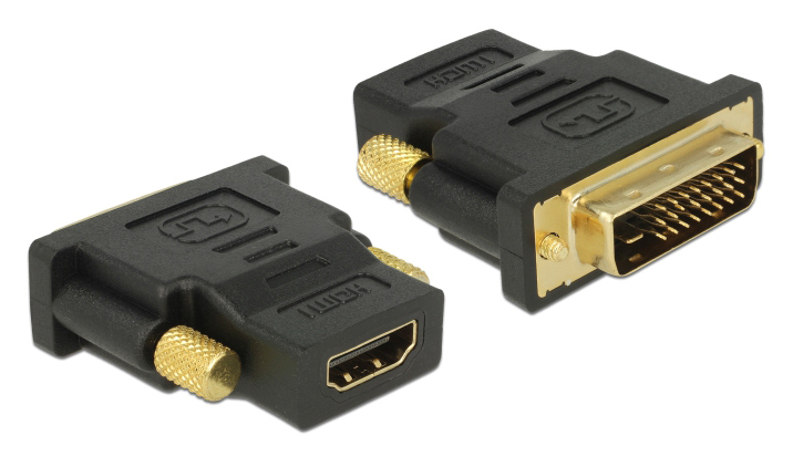 DELOCK αντάπτορας DVI 24+1 σε HDMI 65466, 4K, gold-plated, μαύρος 1 DELOCK αντάπτορας DVI 24+1 σε HDMI 65466