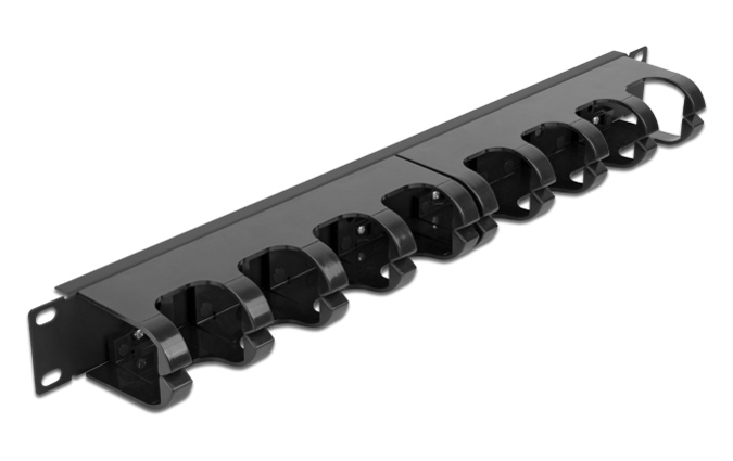 DELOCK cable management 66849 για rack 19"/1U, 10x γάντζοι, μαύρο 1 DELOCK cable management 66849 για rack 19"/1U
