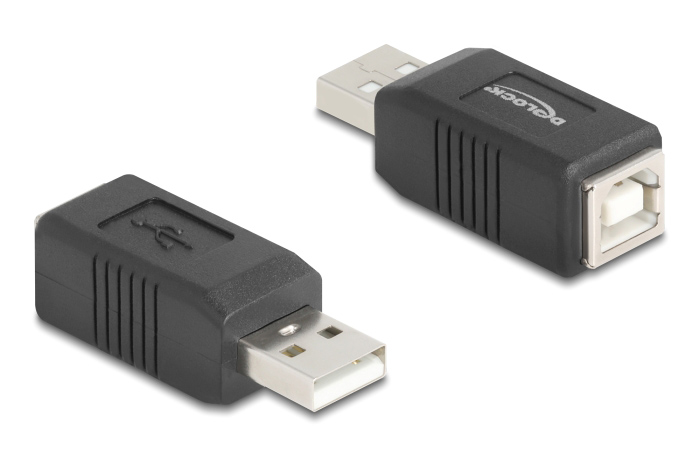 DELOCK αντάπτορας USB σε USB Type B 67202, 480Mbps, μαύρος 1 DELOCK αντάπτορας USB σε USB Type B 67202