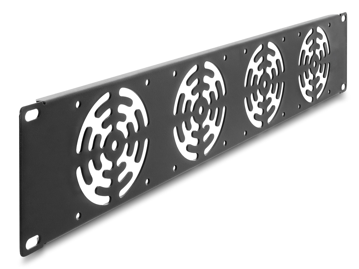 DELOCK κάλυμμα για 4x 80mm ανεμιστήρες 67416 για rack 19"/2U, μεταλλικό, μαύρο 1 DELOCK κάλυμμα για 4x 80mm ανεμιστήρες 67416 για rack 19"/2U