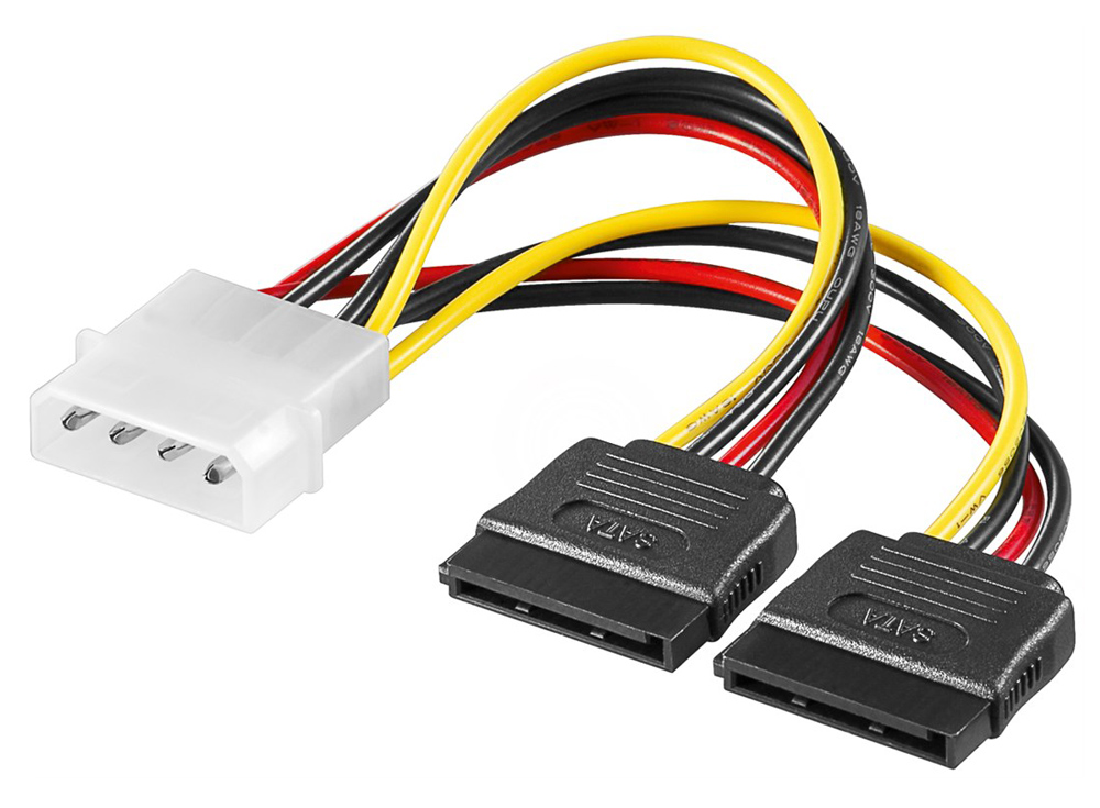 GOOBAY καλώδιο τροφοδοσίας 4 pin σε 2x SATA 68524, 0.13m 1 GOOBAY καλώδιο τροφοδοσίας 4 pin σε 2x SATA 68524