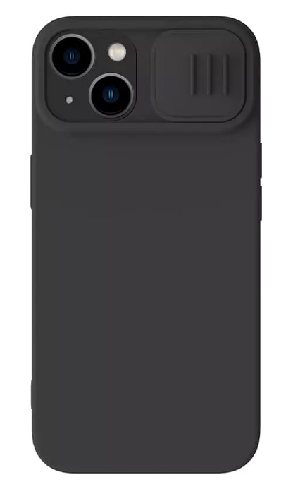 NILLKIN θήκη CamShield Silky Silicone για iPhone 15 Plus, μαύρη 1 NILLKIN θήκη CamShield Silky Silicone για iPhone 15 Plus