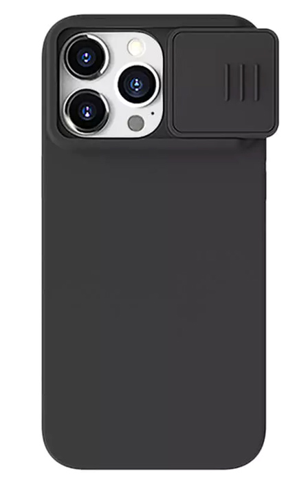 NILLKIN θήκη CamShield Silky Magnetic Silicone, iPhone 15 Pro Max, μαύρη 1 NILLKIN θήκη CamShield Silky Magnetic Silicone