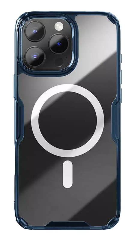 NILLKIN θήκη Nature TPU Pro Magnetic για iPhone 16 Pro, διάφανη-μπλε 1 NILLKIN θήκη Nature TPU Pro Magnetic για iPhone 16 Pro