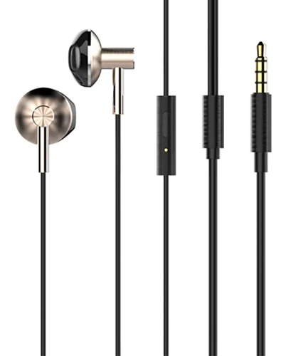 LDNIO earphones με μικρόφωνο HP09, 3.5mm σύνδεση, Φ13mm, 1.2m, ροζ χρυσό 1 LDNIO earphones με μικρόφωνο HP09