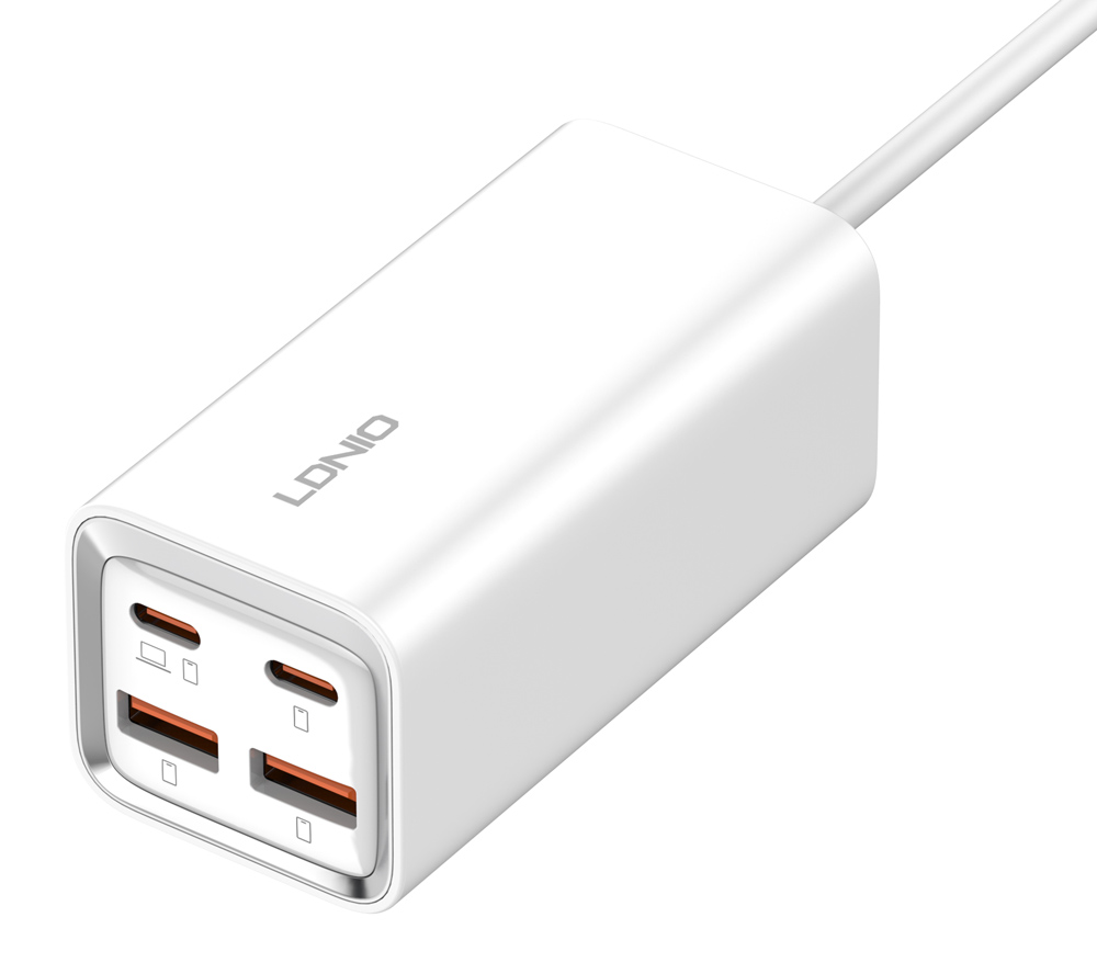 LDNIO σταθμός φόρτισης A4610C, 2x USB-C & 2x USB, 65W, PD/QC, λευκός 1 LDNIO σταθμός φόρτισης A4610C