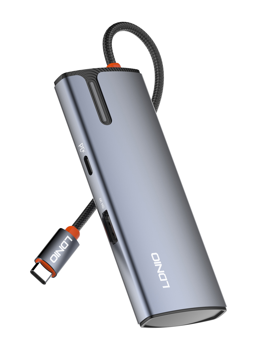 LDNIO docking station DS-15H, 5 θυρών, USB-C σύνδεση, 4K, 100W PD, γκρι 1 LDNIO docking station DS-15H