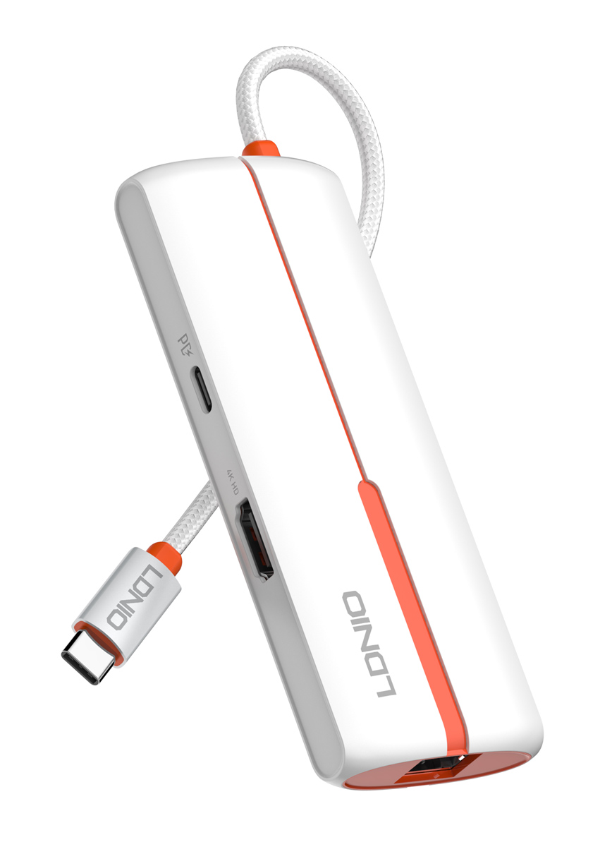 LDNIO docking station DS-26H, 6 θυρών, USB-C σύνδεση, 4K, 100W PD, λευκό 1 LDNIO docking station DS-26H