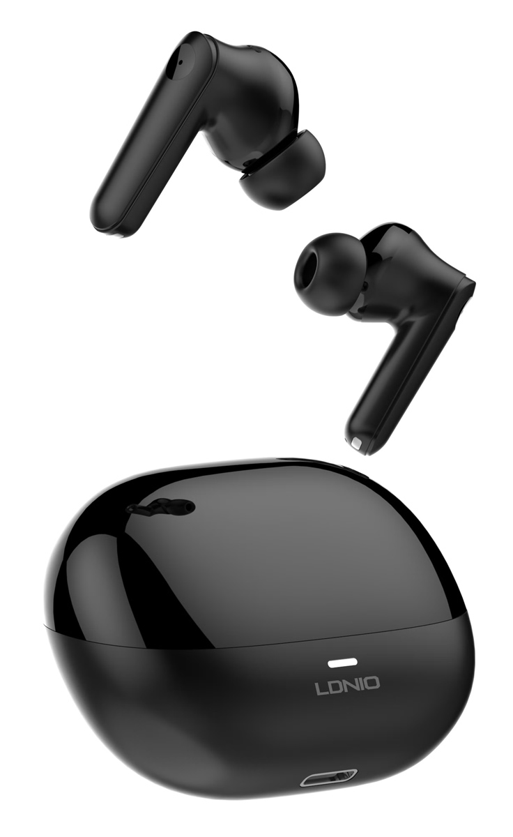 LDNIO earphones με θήκη φόρτισης T05, True Wireless, 13mm, 40/500mAh, μαύρα 1 LDNIO earphones με θήκη φόρτισης T05