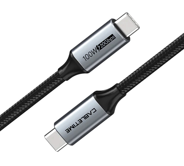CABLETIME καλώδιο USB-C CT-C160-PU31-CMCM2, USB 3.2, 100W, 20Gbps, 4K, 1.5m, μαύρο 1 CABLETIME καλώδιο USB-C CT-C160-PU31-CMCM2