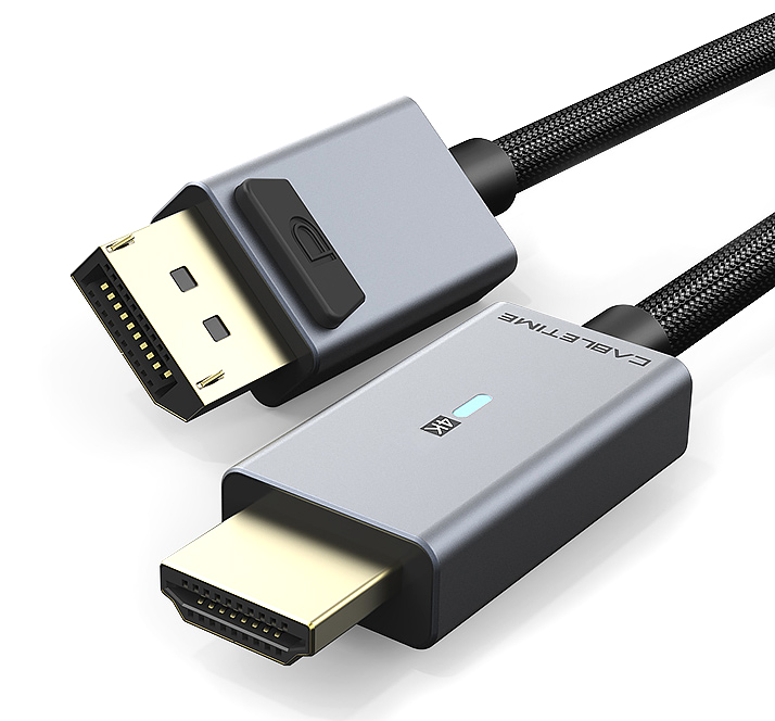 CABLETIME καλώδιο DisplayPort σε HDMI CT-AV585-P02G4K, 4K/30Hz, 1.8m, μαύρο 1 CABLETIME καλώδιο DisplayPort σε HDMI CT-AV585-P02G4K