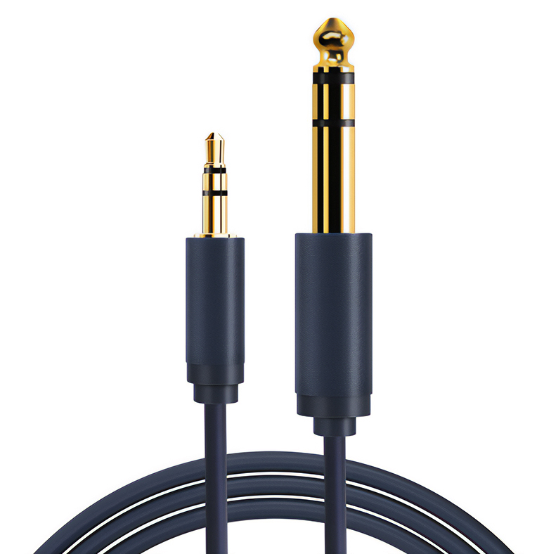 CABLETIME καλώδιο ήχου 3.5mm σε 6.3mm CT-AV321-H11G, 1.8m, μαύρο 1 CABLETIME καλώδιο ήχου 3.5mm σε 6.3mm CT-AV321-H11G