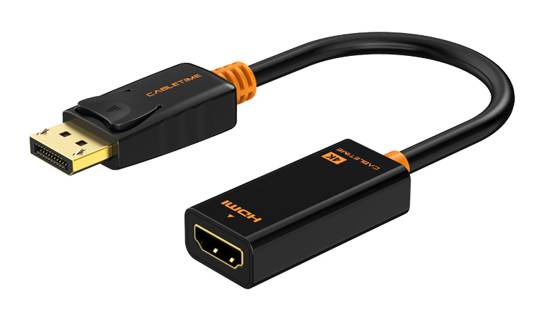 CABLETIME αντάπτορας DisplayPort σε HDMI CT-AV586-01G4K, 4K/30Hz, μαύρος 1 CABLETIME αντάπτορας DisplayPort σε HDMI CT-AV586-01G4K